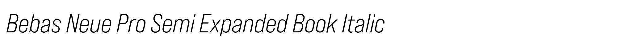 Bebas Neue Pro Semi Expanded Book Italic image